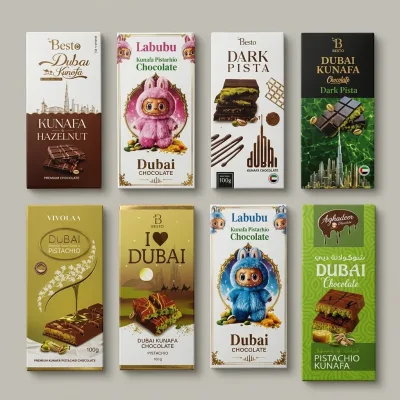 Kunafa chocolate assortment illustration; exact contents unconfirmed