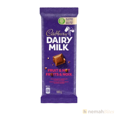 Cadbury Dairy Milk Fruit & Nut Chocolate 100g Cadbury Dairy Milk Fruit & Nut Chocolate 100g