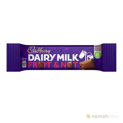 Cadbury Dairy Milk Fruit & Nut Bar Chocolate 35g Cadbury Dairy Milk Fruit & Nut Bar Chocolate 35g