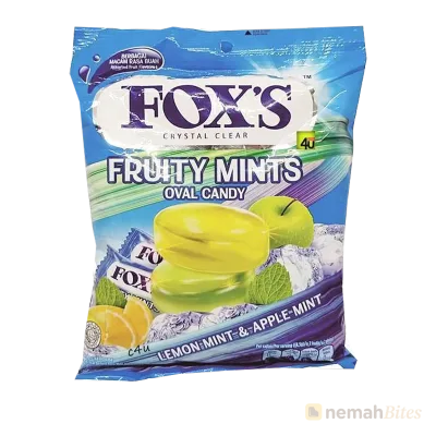 Foxs Fruity Mints Candy 125g Lemon Mint & Apple Mint Foxs Fruity Mints Candy 125g Lemon Mint & Apple Mint