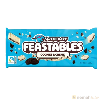 Mr Beast Feastables Cookies Creme Chocolate Bar 60g