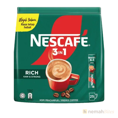 Nescafé 3in1 Rich Kaw & Strong Coffee 18gX25 Pack