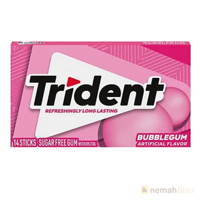 Trident Gum 14 Sticks Bubble Artificial Flavor Trident Gum 14 Sticks Bubble Artificial Flavor