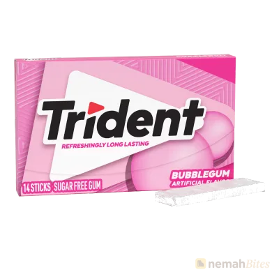 Trident Gum 14 Sticks BubbleGum Artificial Flavor Trident Gum 14 Sticks BubbleGum Artificial Flavor