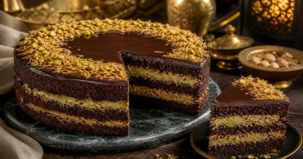 Small homemade filled chocolate bar with crisp kataifi and pistachio filling Small homemade filled chocolate bar with crisp kataifi and pistachio filling