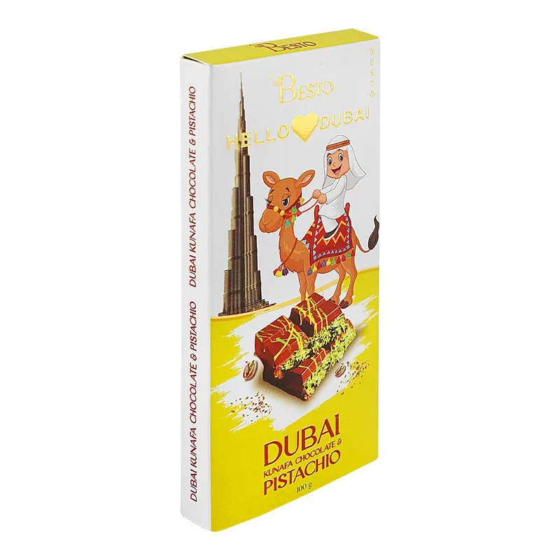 Besto Hello Dubai Kunafa Pistachio Chocolate 100g