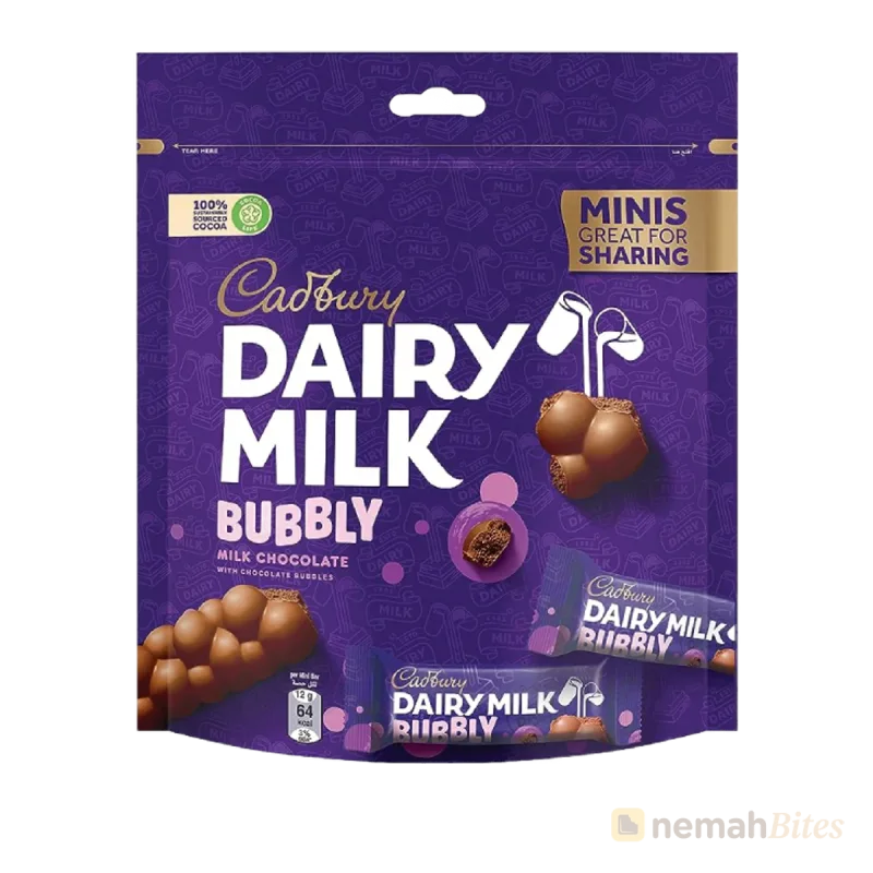 Cadbury Dairy Milk Chocolate 156g Bubbly Milk Minis Cadbury Dairy Milk Chocolate 156g Bubbly Milk Minis