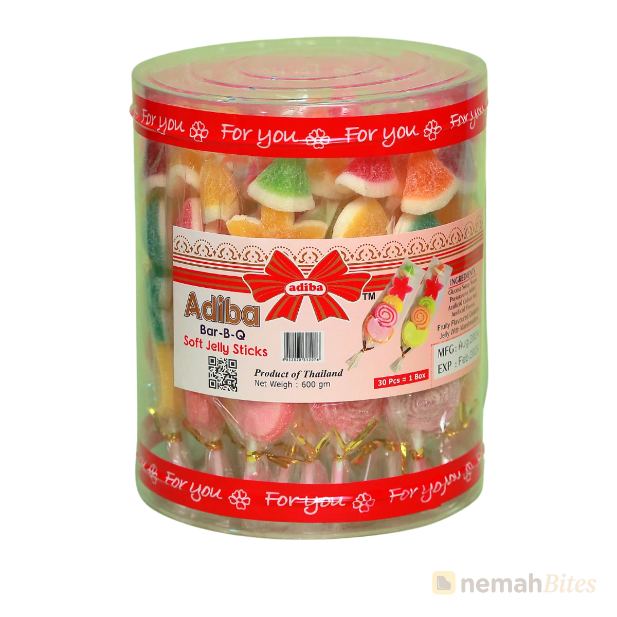 Adiba Bar -B -Q Soft Jelly Sticks Candy Thailand