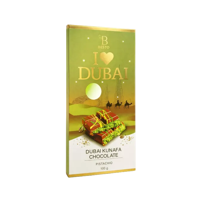 Besto I Love Dubai Kunafa Pistachio Chocolate 100g