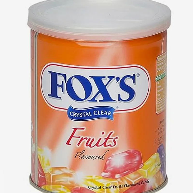 Foxs Crystal Clear Fruits Candy 90g Lemon Strawberry Blackcurrant & Orange