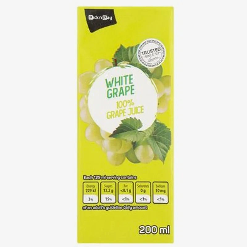 Lotte White Grape Juice 250ml With Pulp