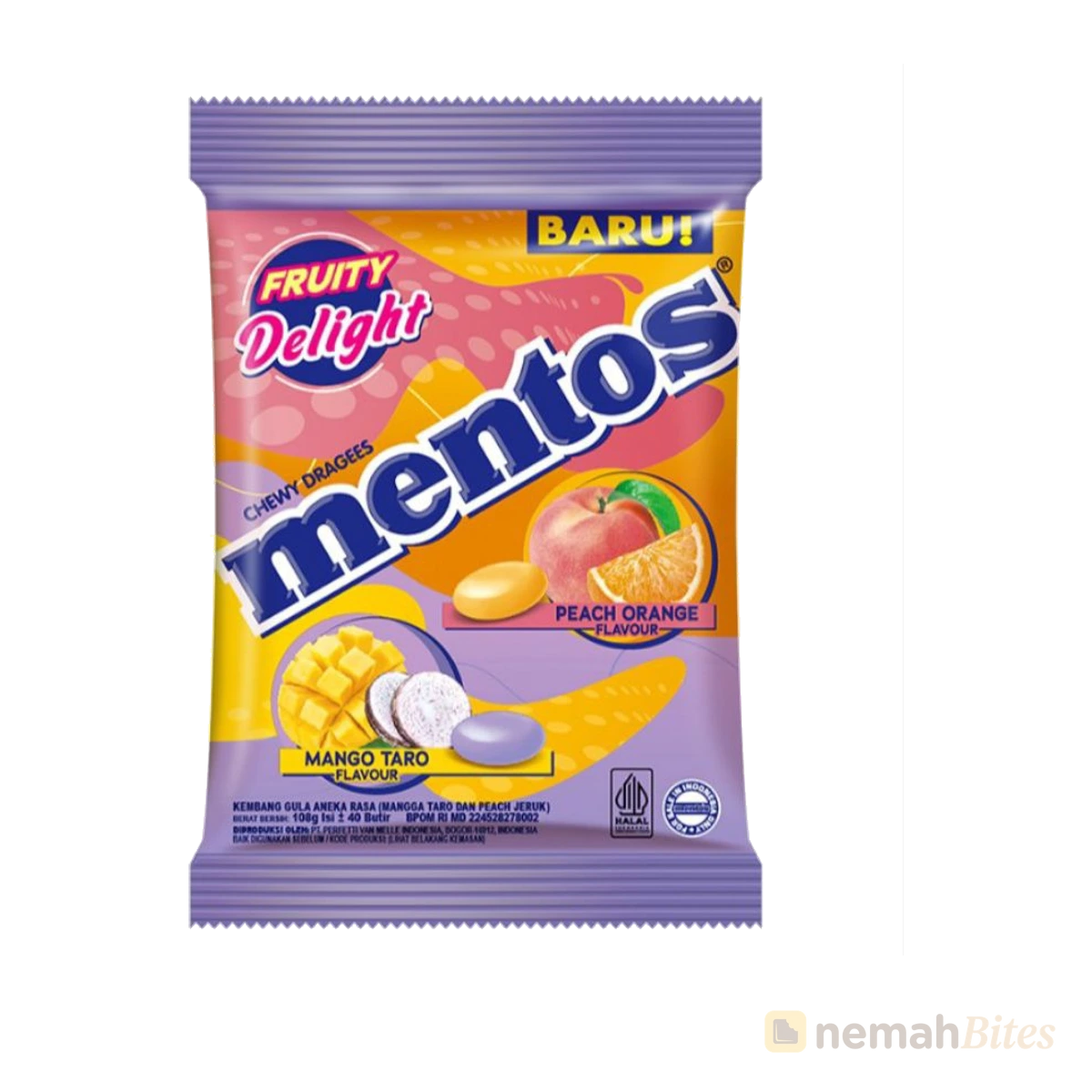 Mentos Fruity Delight Gum 135g Mango Taro