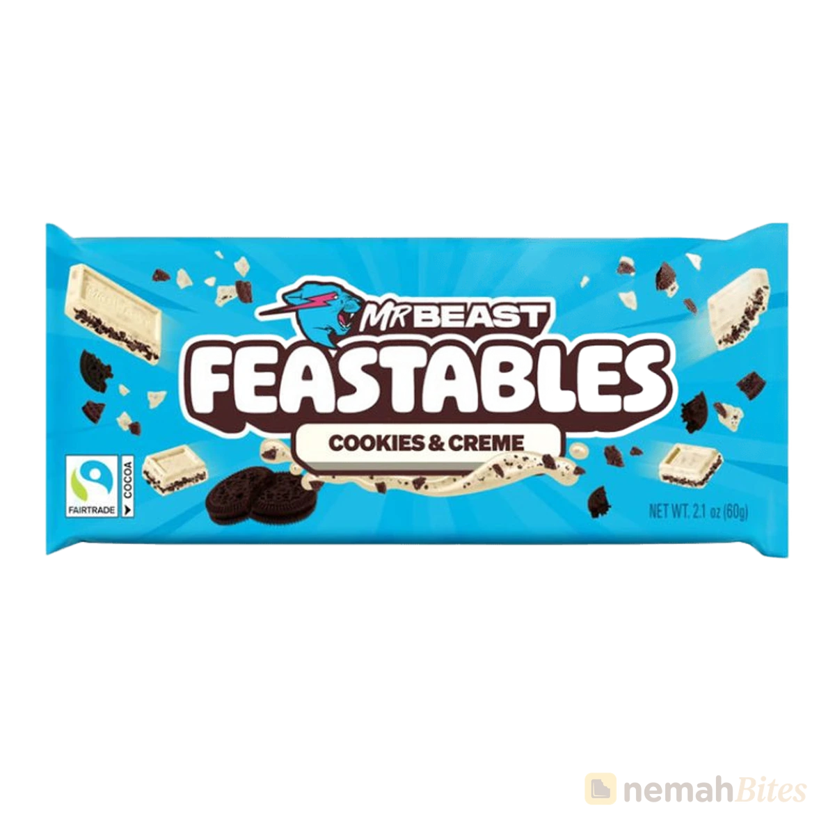 Mr Beast Feastables Cookies Creme Chocolate Bar 60g