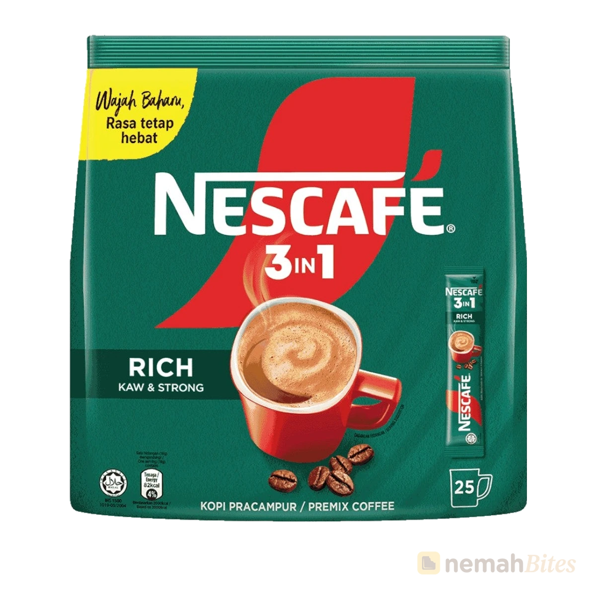 Nescafé 3in1 Rich Kaw & Strong Coffee 18gX25 Pack
