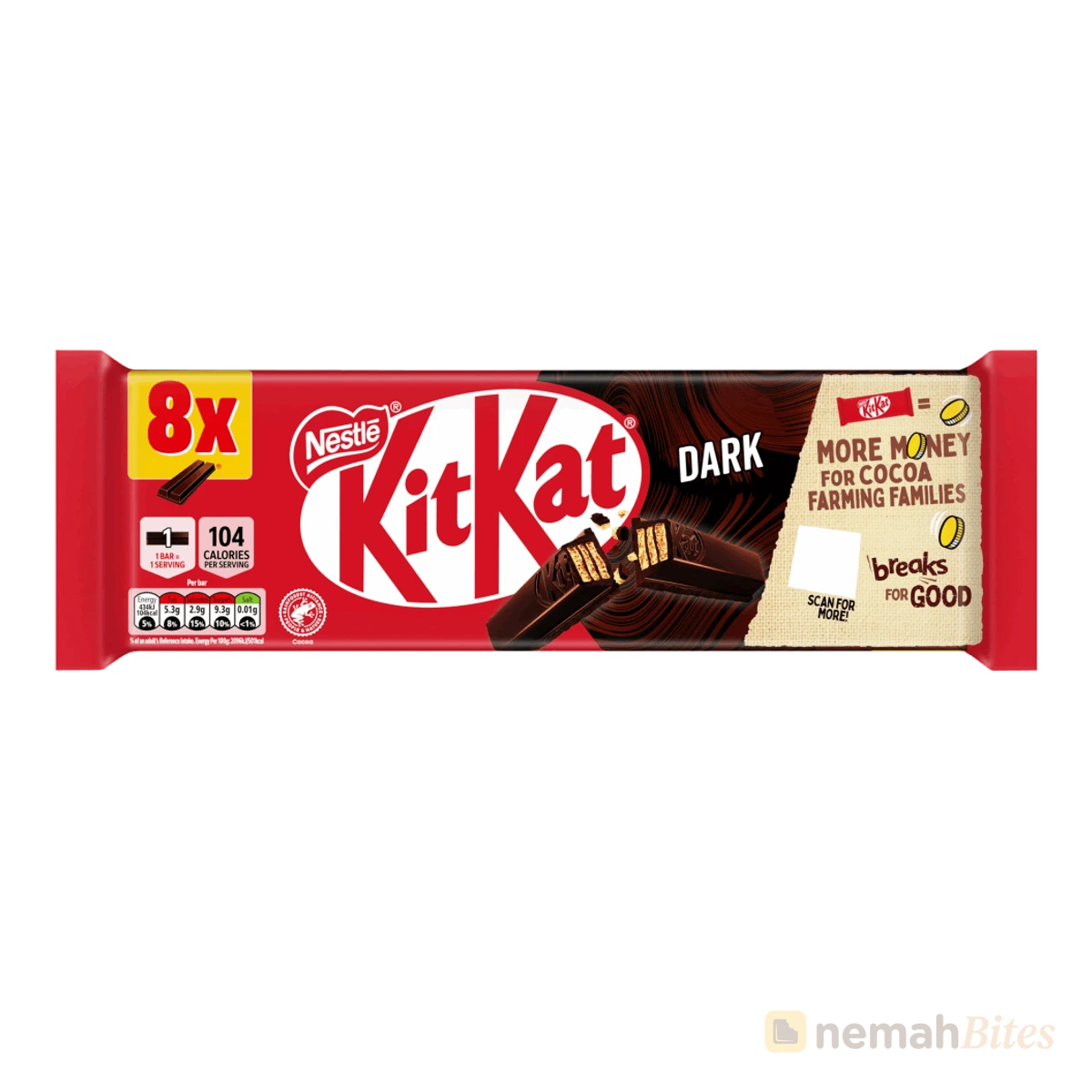 Nestlé KitKat Dark Chocolate 165.6g 8X