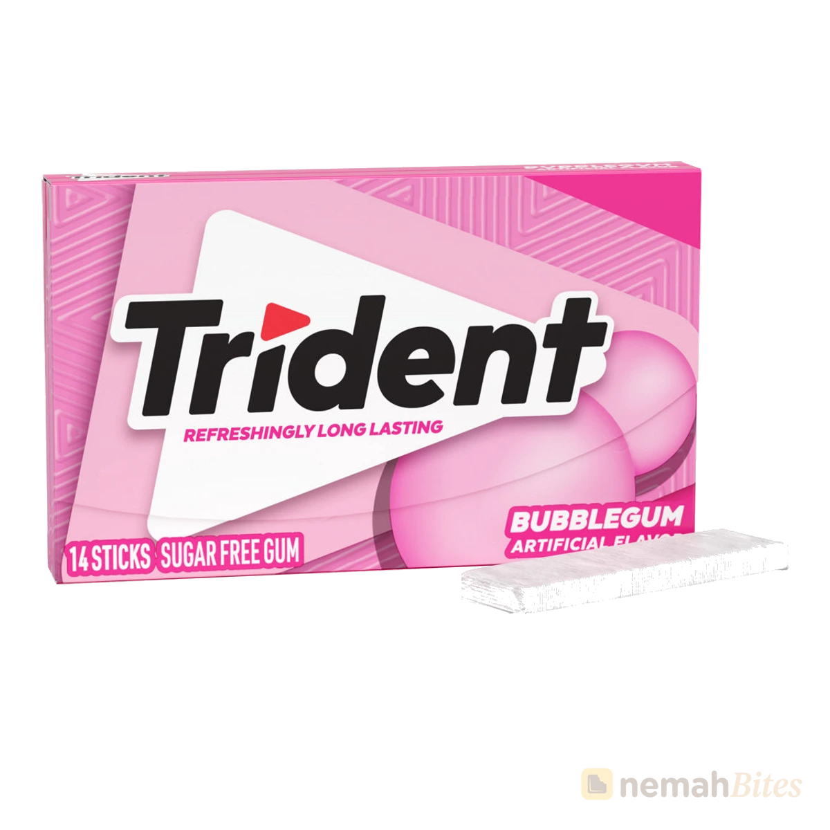 Trident Gum 14 Sticks BubbleGum Artificial Flavor